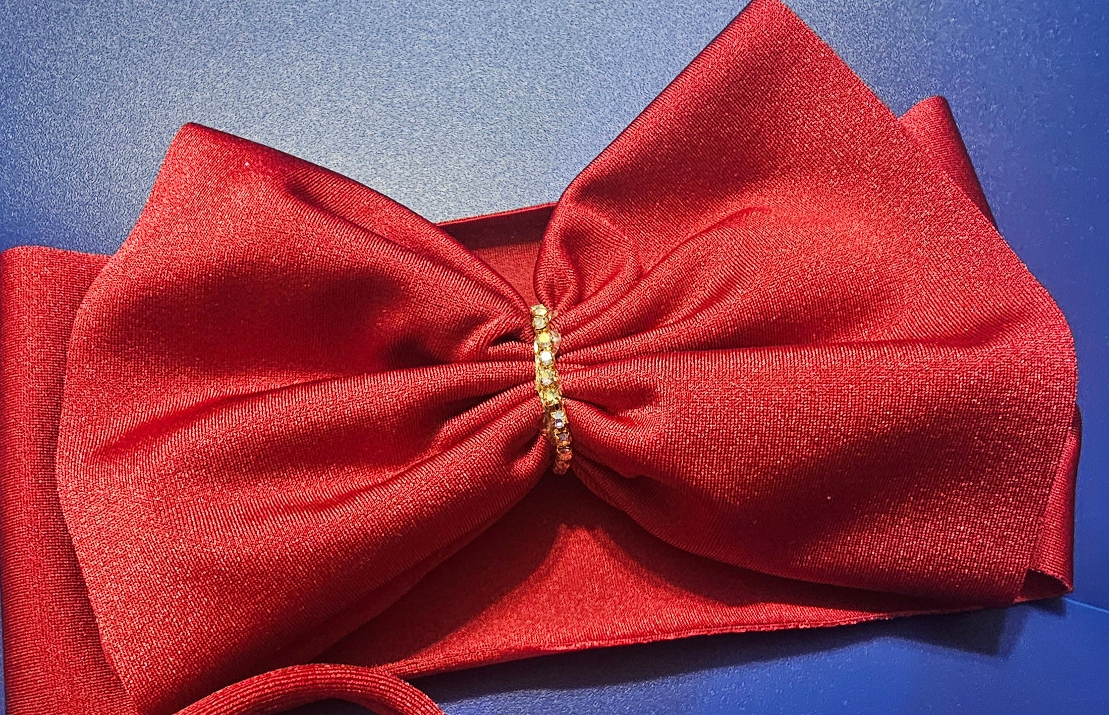 Baby sandals and bow set- Silky red bow with red band /red shoes with Gold trimming or rhinestones