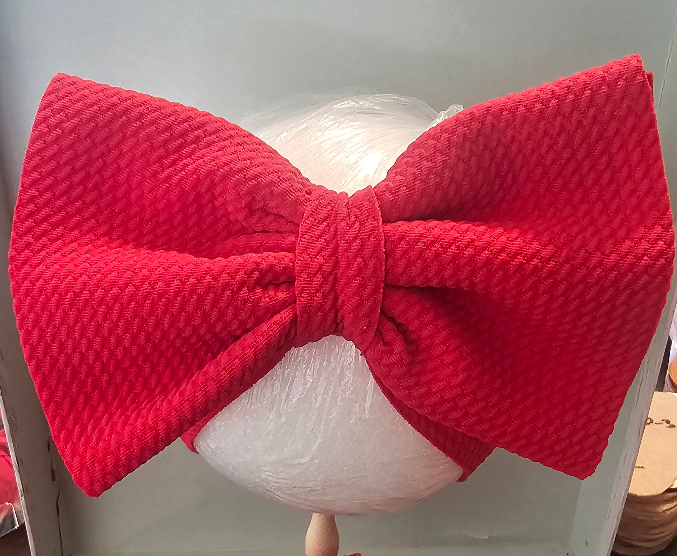 Baby sandals and bow set-Red with Gold trim