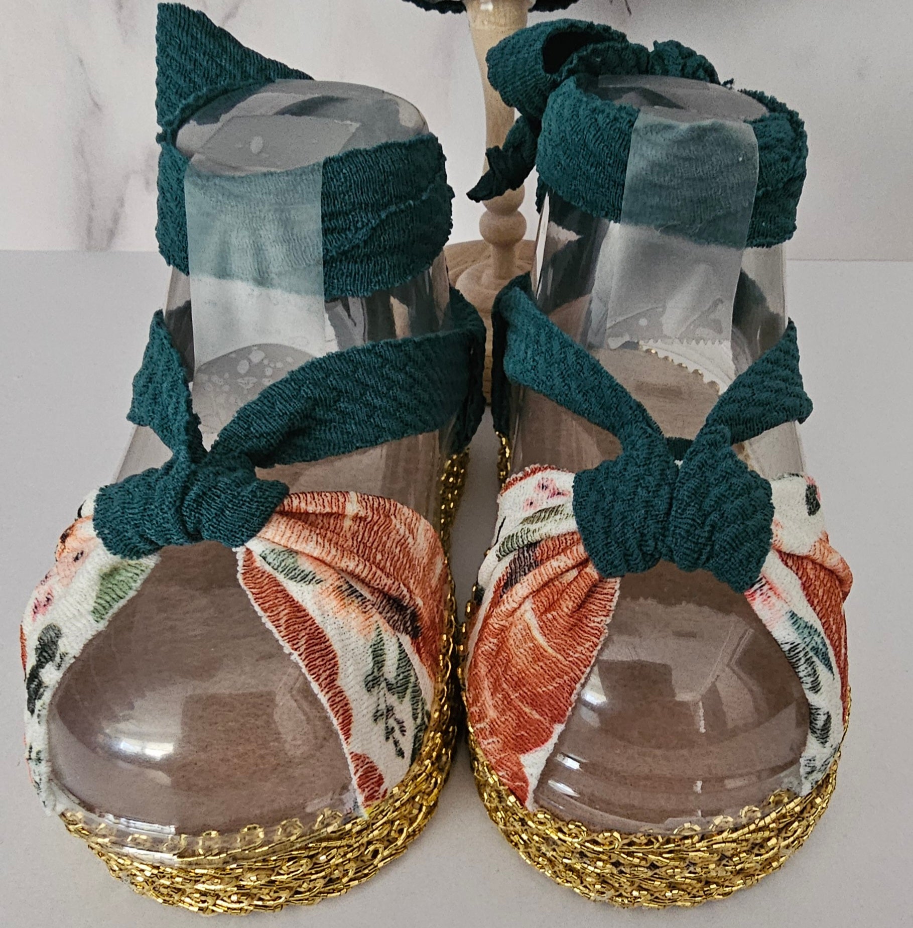 Fall baby (PLATFORM) sandals and bow set/ pumpkins/ 9-12 MONTHS