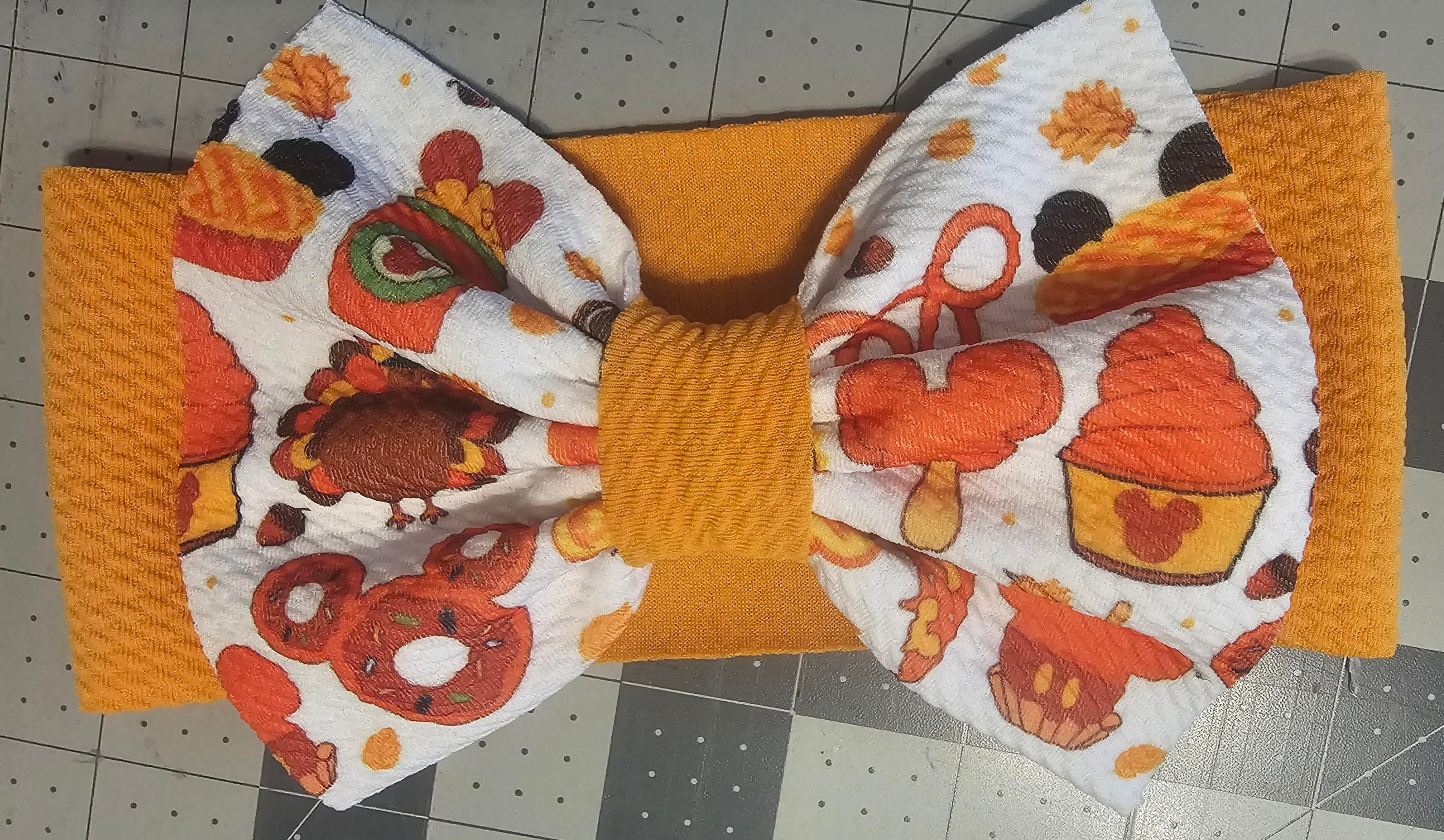 Thanksgiving - Mickey- Food- Multicolor - Orange - Bows