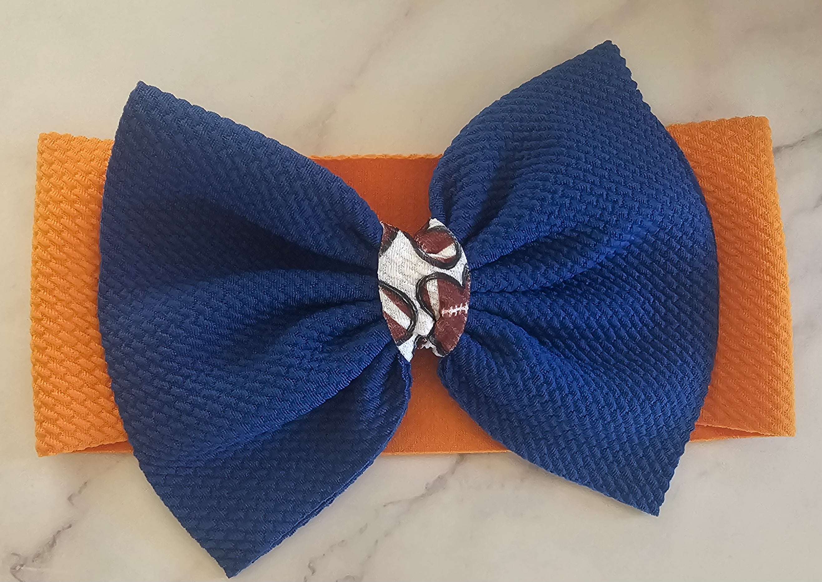 Football- Gator colors - Blue - Orange -Bows